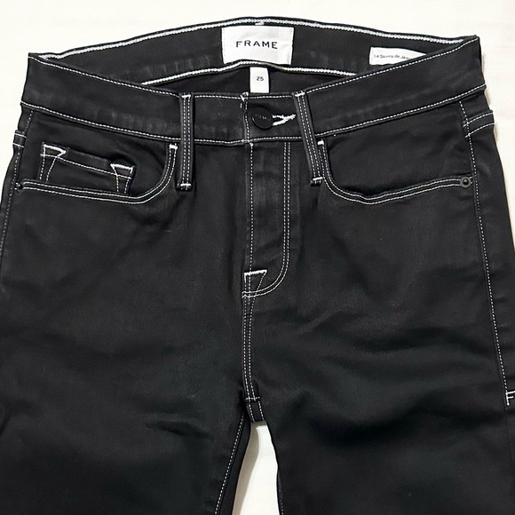 Frame Denim, Le Skinny de Jeanne Crop, Noir, Black Denim Jeans, NWOT - 25 - Picture 4 of 16